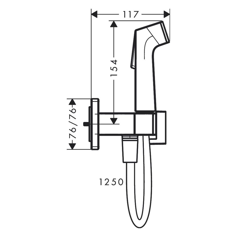 Hansgrohe Bidette Handbrause 1jet E EcoSmart 6,2l/min für Warmwasser, Brausehalter,... HANSGROHE-29233340 4059625406137 (Abb. 2)