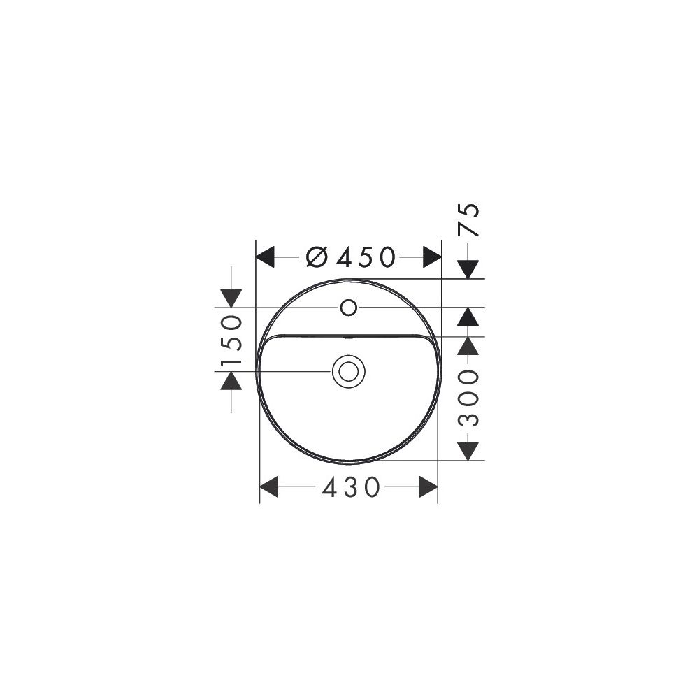 hansgrohe Xuniva S Einbauwaschtisch 450x450mm mit Hahnloch und Überlauf, SmartClean... HANSGROHE-61056450 4059625475454 (Abb. 2)