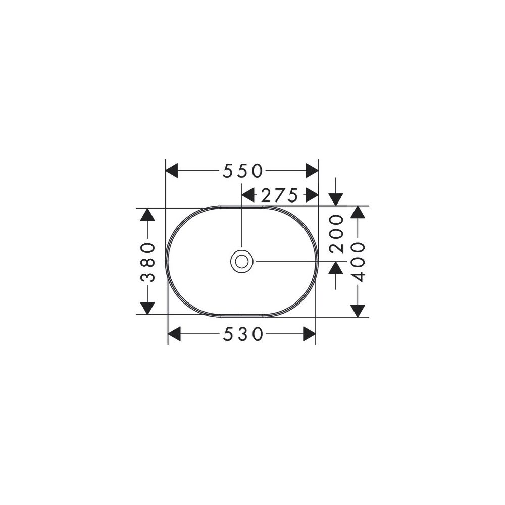 hansgrohe Xuniva U Aufsatzwaschtisch 550x400mm ohne Hahnloch und Überlauf, SmartCle... HANSGROHE-61073450 4059625475676 (Abb. 2)