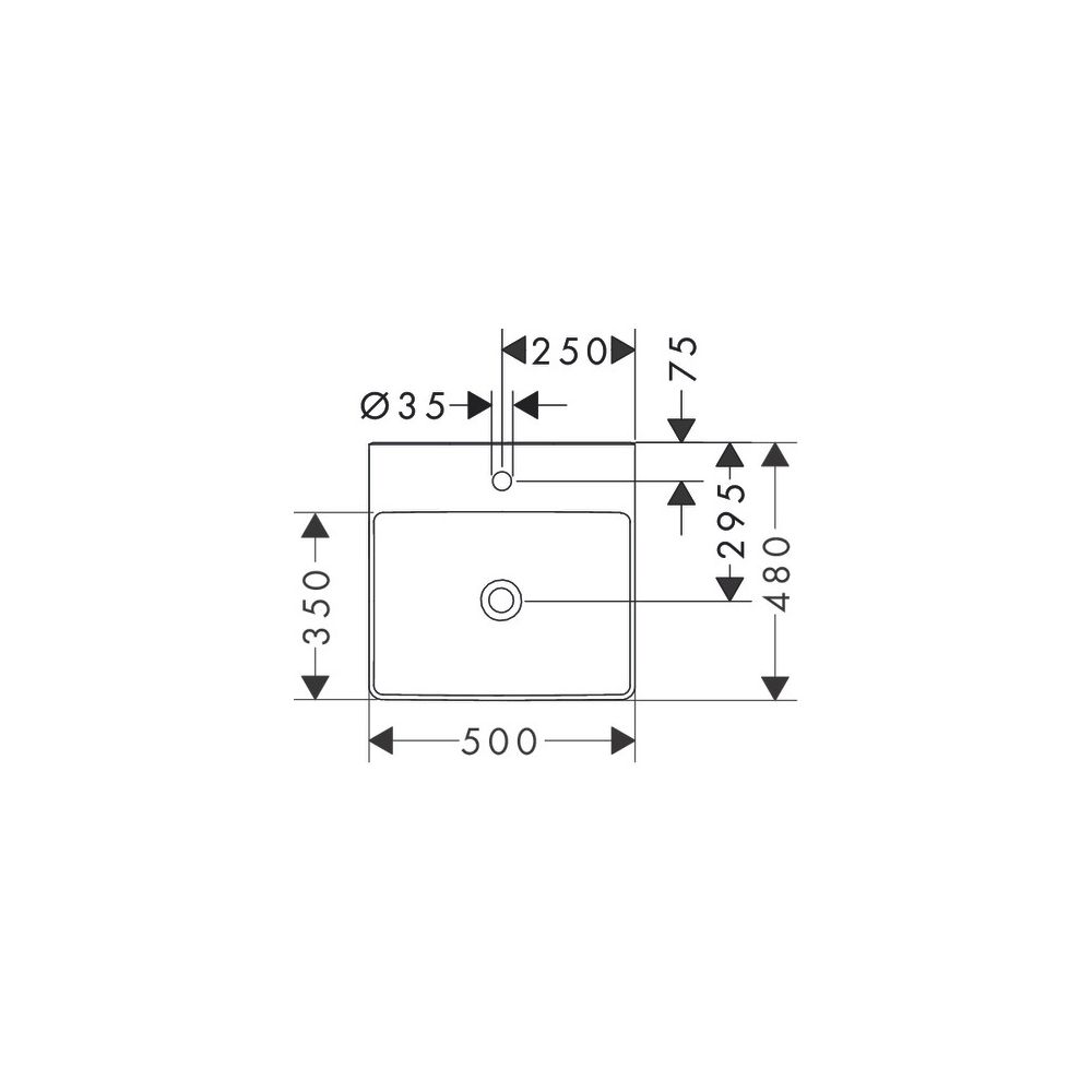 hansgrohe Xelu Q Aufsatz-Handwaschbecken geschliffen 500x480mm mit Hahnloch ohne Üb... HANSGROHE-61014450 4059625413876 (Abb. 7)