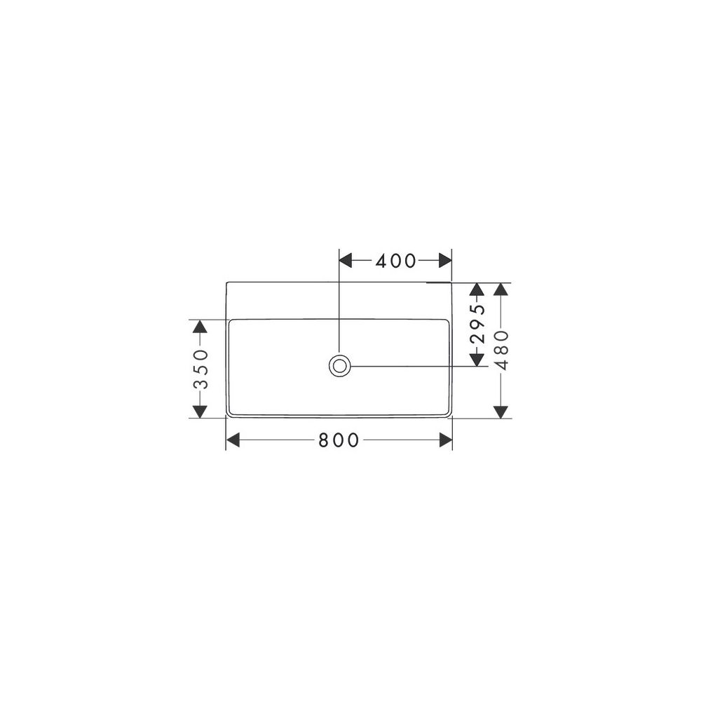hansgrohe Xelu Q Aufsatzwaschtisch geschliffen 800x480mm ohne Hahnloch und Überlauf... HANSGROHE-61023450 4059625413968 (Abb. 2)