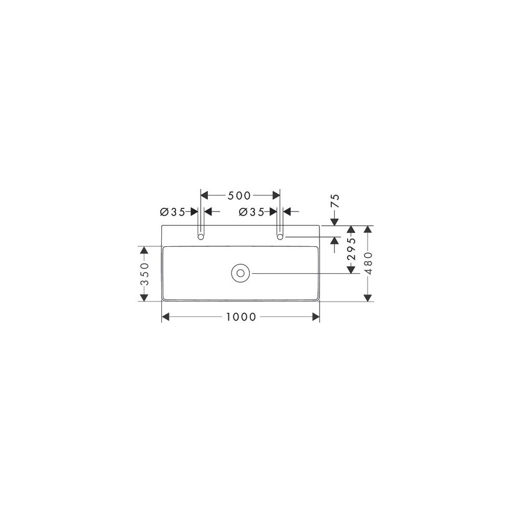 hansgrohe Xelu Q Waschtisch 1000x480mm mit 2 Hahnlöchern ohne Überlauf, SmartClean,... HANSGROHE-61037450 4059625414101 (Abb. 3)