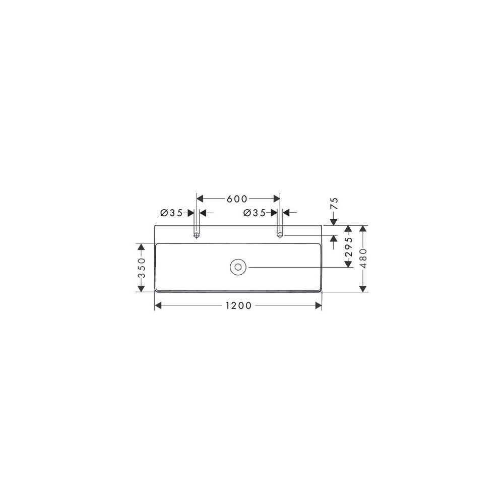 hansgrohe Xelu Q Waschtisch 1200x480mm mit 2 Hahnlöchern ohne Überlauf, SmartClean,... HANSGROHE-61042450 4059625414156 (Abb. 3)