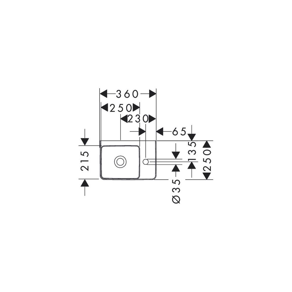 hansgrohe Xelu Q Handwaschbecken mit Ablage rechts 360x250mm mit Hahnloch ohne Über... HANSGROHE-61084450 4059625415412 (Abb. 3)