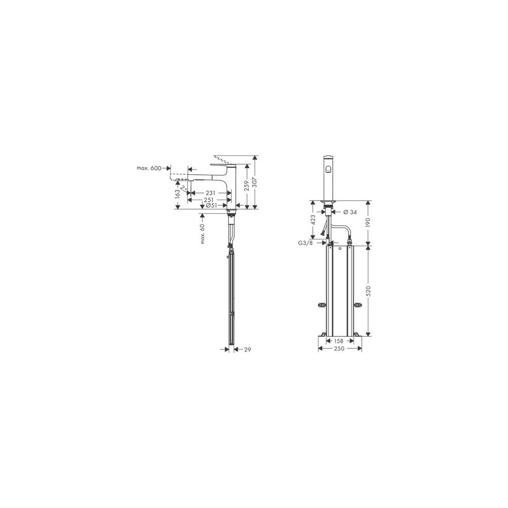 hansgrohe Zesis M33 Einhebel-Küchenmischer 160mm 8,2l/min 2jet, Mattschwarz, Metall... HANSGROHE-74823670 4059625462881 (Abb. 3)
