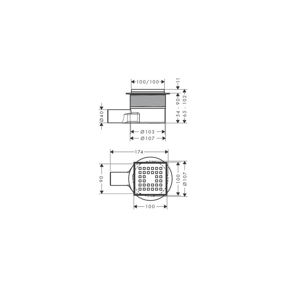 hansgrohe RainDrain Point Komplettset Punktablauf 100x100mm, Edelstahl gebürstet, A... HANSGROHE-56246800 4059625429686 (Abb. 3)
