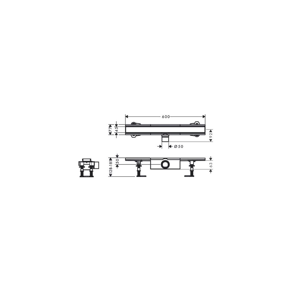 Hansgrohe RainDrain Compact Komplettset Duschrinne 600mm, für Standardinstallation,... HANSGROHE-56174800 4059625429914 (Abb. 3)