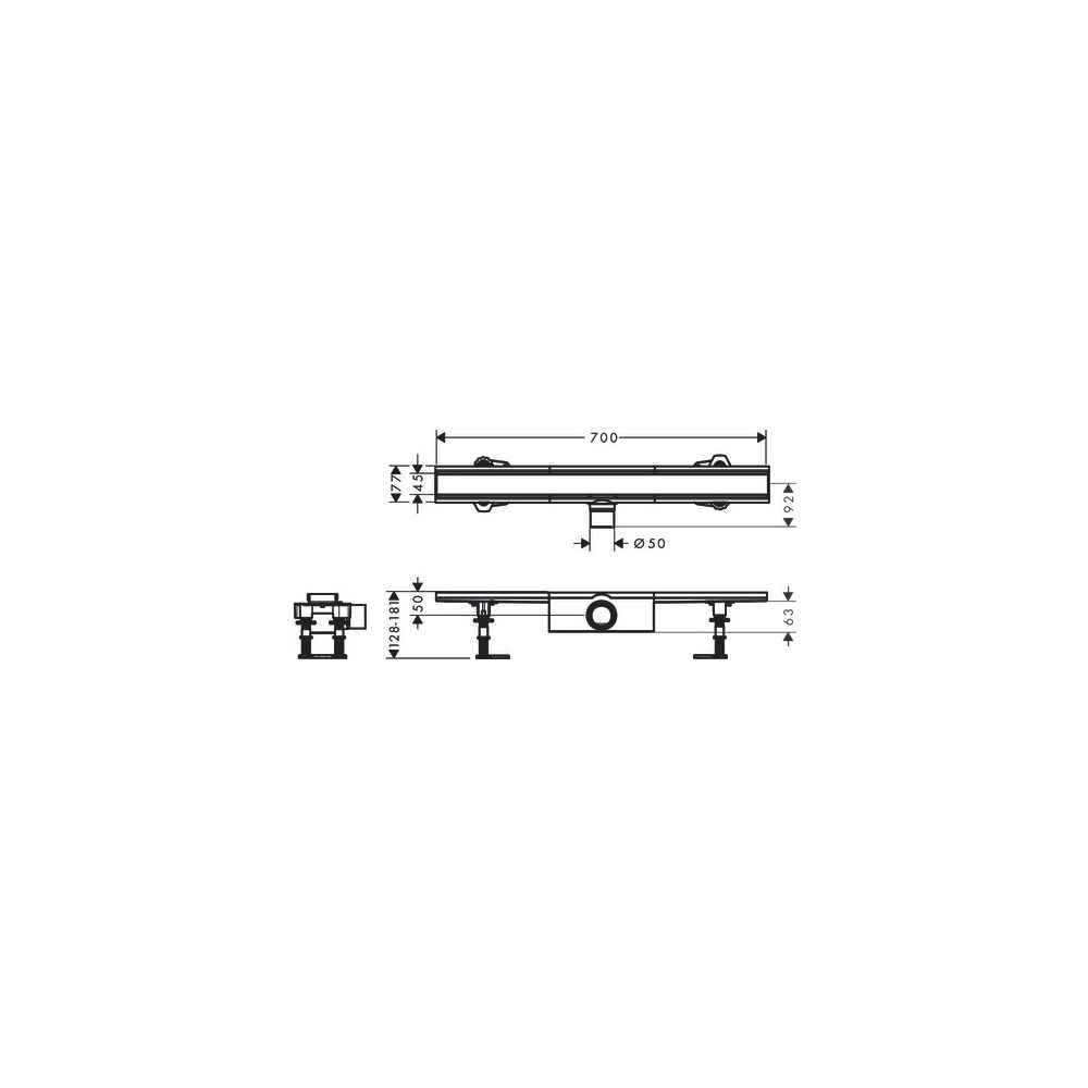 Hansgrohe RainDrain Compact Komplettset Duschrinne 700mm, für Standardinstallation,... HANSGROHE-56176800 4059625429891 (Abb. 3)