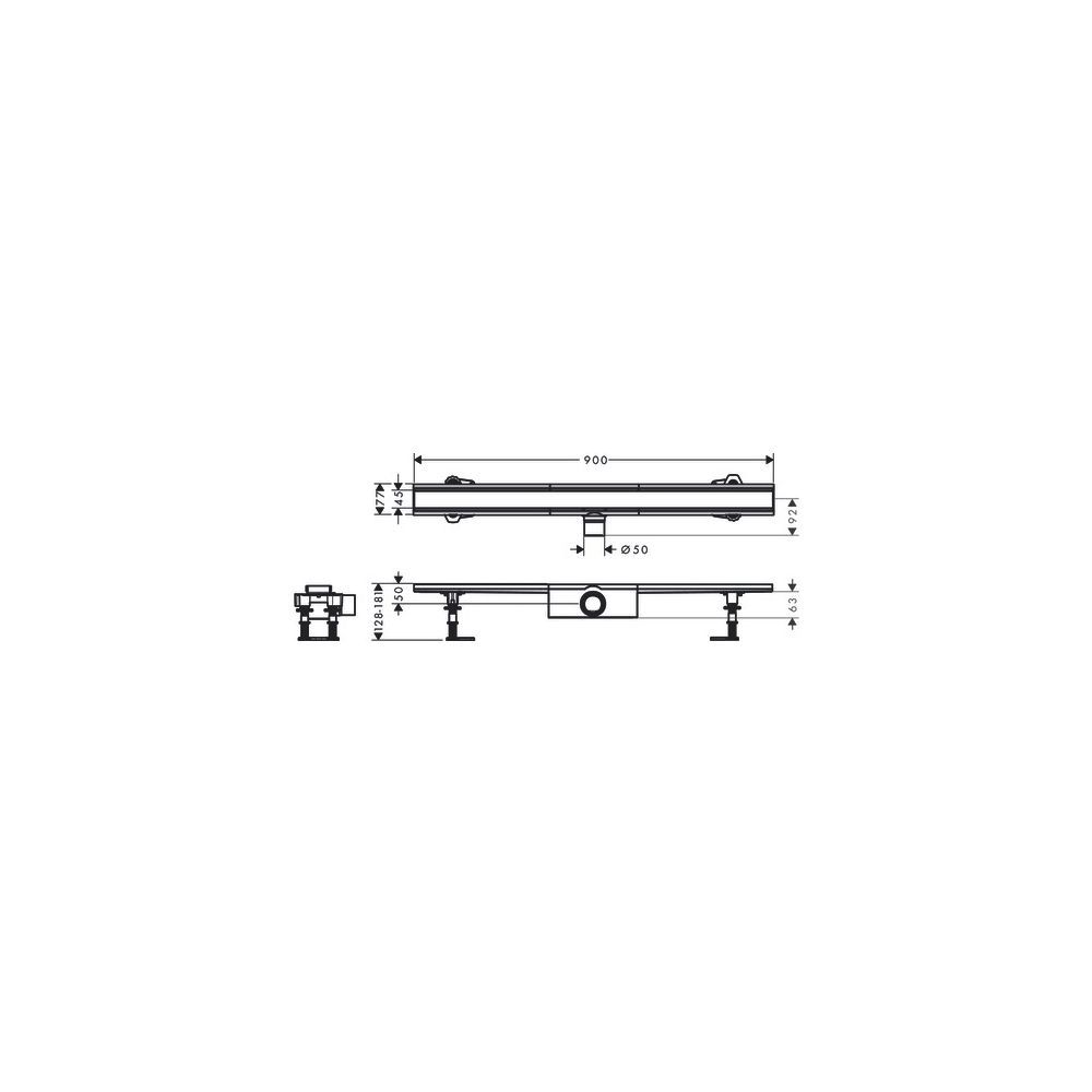 Hansgrohe RainDrain Compact Komplettset Duschrinne 900mm, für Standardinstallation,... HANSGROHE-56180800 4059625429853 (Abb. 3)
