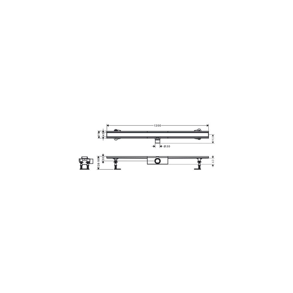 Hansgrohe RainDrain Compact Komplettset Duschrinne 1200mm, für Standardinstallation... HANSGROHE-56184800 4059625429815 (Abb. 3)