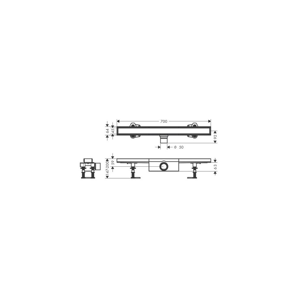 Hansgrohe RainDrain Compact Komplettset Duschrinne 700mm, befliesbar für Standardin... HANSGROHE-56177000 4059625429884 (Abb. 3)