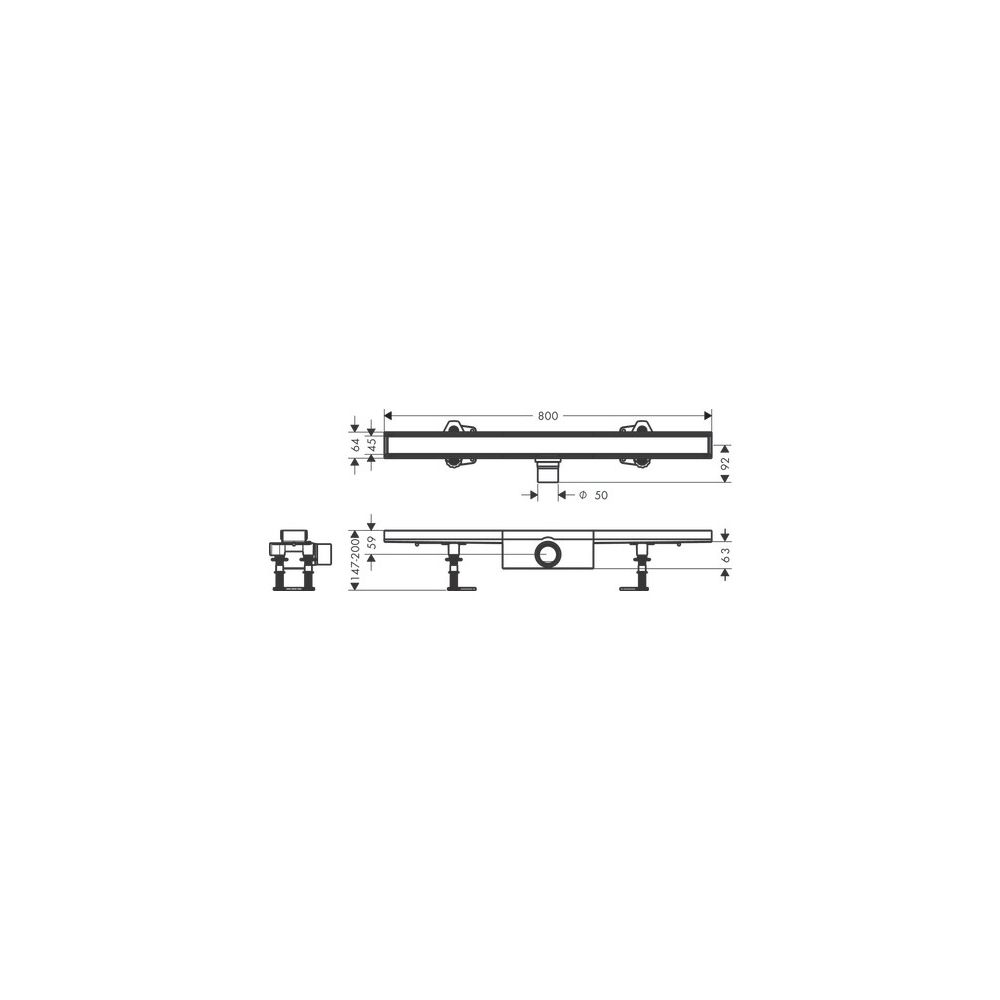 Hansgrohe RainDrain Compact Komplettset Duschrinne 800mm, befliesbar für Standardin... HANSGROHE-56179000 4059625429860 (Abb. 3)