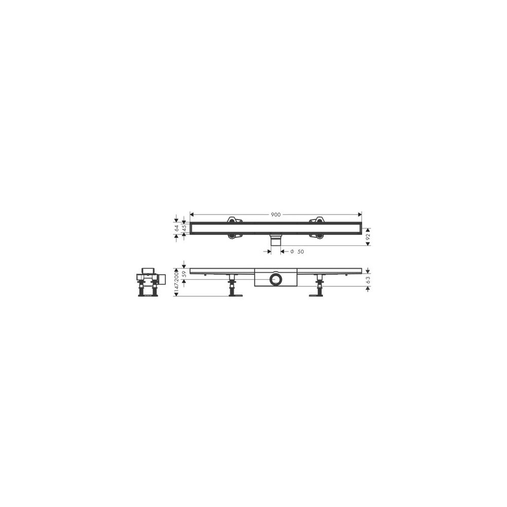 Hansgrohe RainDrain Compact Komplettset Duschrinne 900mm, befliesbar für Standardin... HANSGROHE-56181000 4059625429846 (Abb. 2)