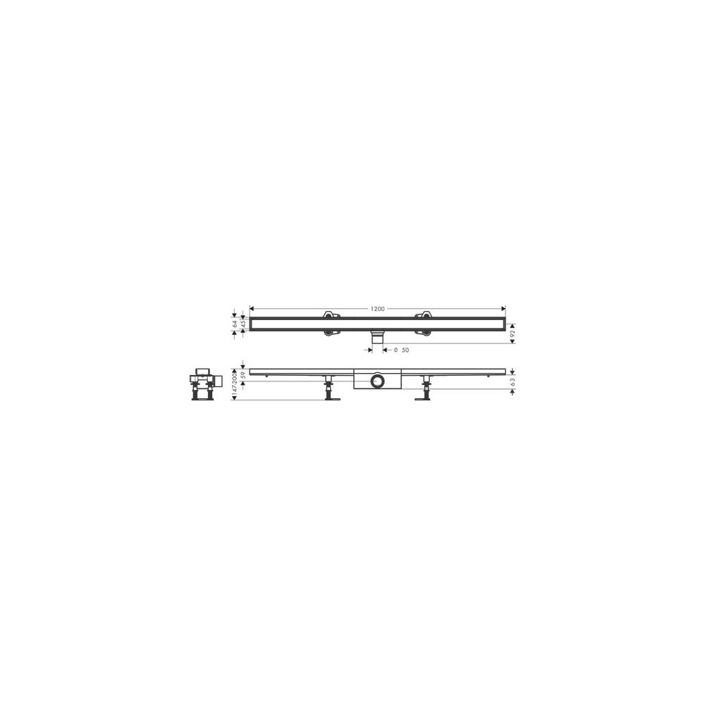 hansgrohe RainDrain Compact Komplettset Duschrinne 1200mm, Edelstahl, befliesbar fü... HANSGROHE-56185000 4059625429808 (Abb. 3)