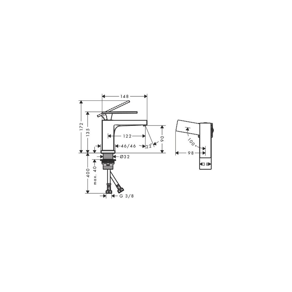 Hansgrohe Tecturis E Einhebel-Waschtischmischer 80mm, 4l/min, CoolStart EcoSmartPlu... HANSGROHE-73001340 4059625811061 (Abb. 3)