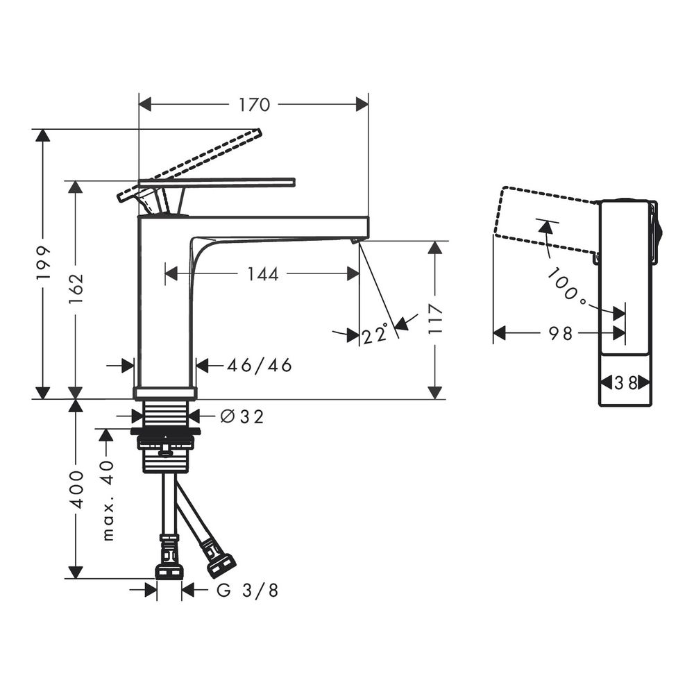 Hansgrohe Tecturis E Einhebel-Waschtischmischer 110mm, 4l/min, CoolStart EcoSmartPl... HANSGROHE-73012340 4059625811108 (Abb. 3)