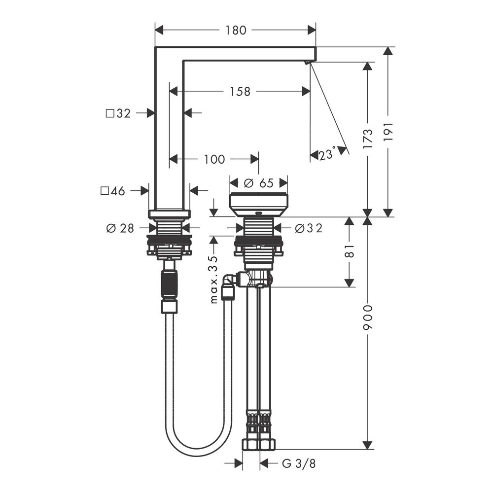 hansgrohe Tecturis E 2-Loch Waschtischmischer 150mm 4l/min CoolStart Chrom EcoSmart... HANSGROHE-73053000 4059625471067 (Abb. 4)