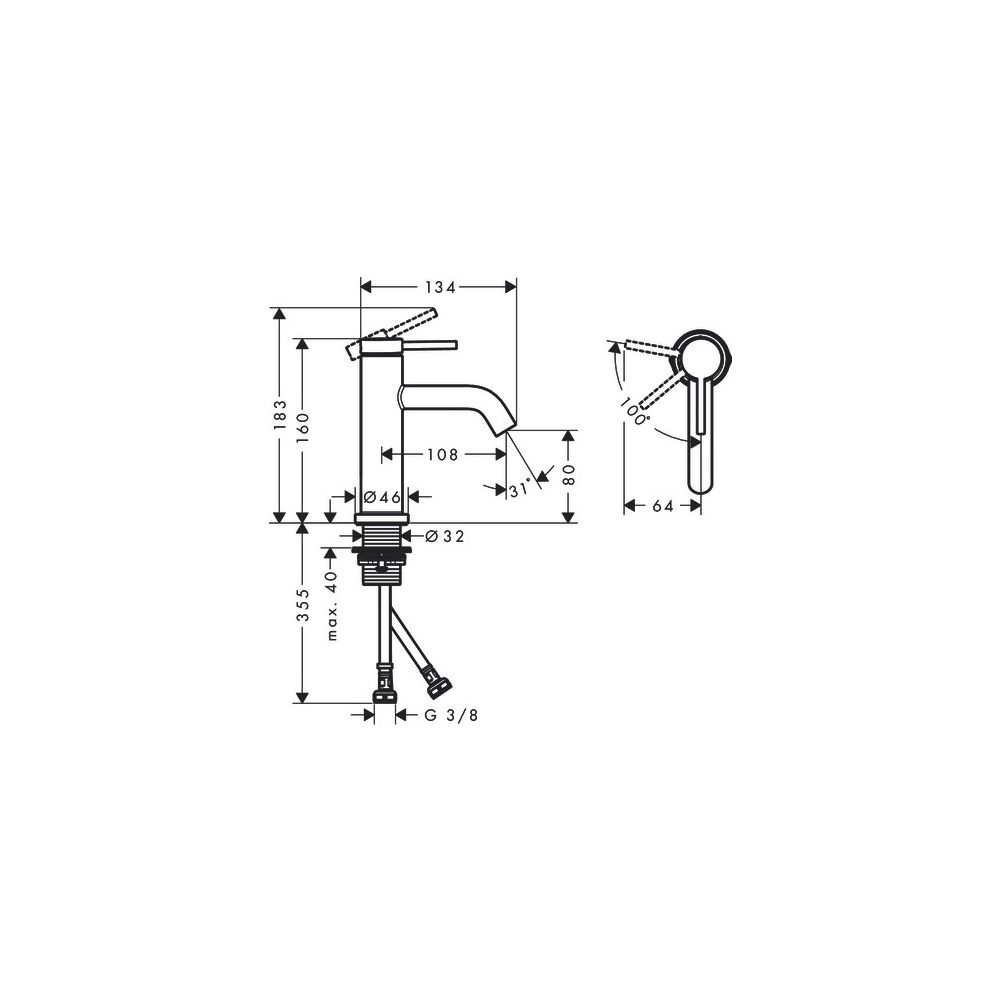 hansgrohe Tecturis S Einhebel-Waschtischmischer 80mm 4l/min CoolStart Chrom, EcoSma... HANSGROHE-73301000 4059625471005 (Abb. 3)