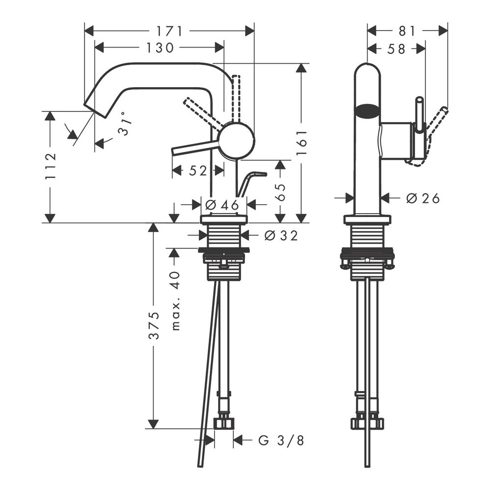 Hansgrohe Tecturis S Einhebel-Waschtischmischer 110mm 4l/min Fine CoolStart EcoSmar... HANSGROHE-73323340 4059625811412 (Abb. 2)