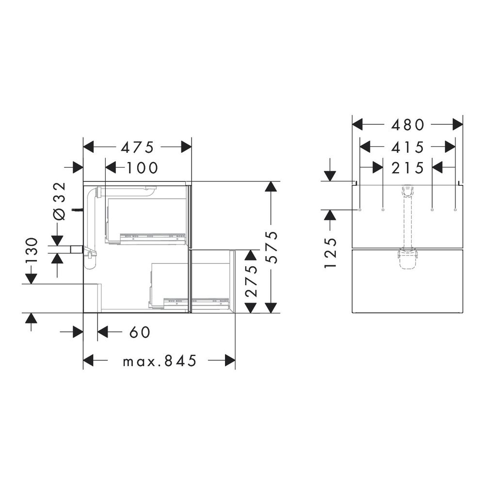 hansgrohe Xevolos E Waschtischunterschrank, Set Mattweiß 480x475mm Front Eiche Dunk... HANSGROHE-54172730 4059625485149 (Abb. 3)
