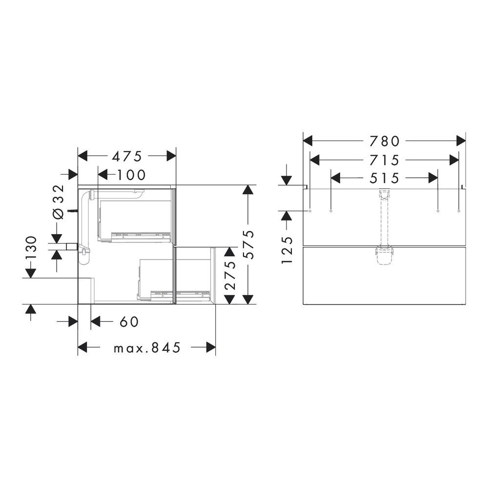 hansgrohe Xevolos E Waschtischunterschrank, Set Sandbeige Matt 780x475mm Front Eich... HANSGROHE-54179730 4059625485743 (Abb. 3)