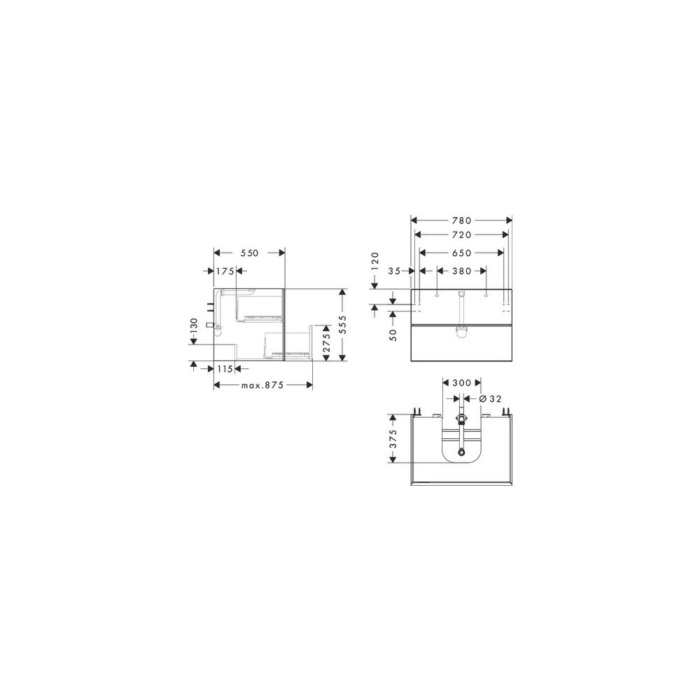 Hansgrohe Xevolos E Waschtischunterschrank Sandbeige Matt 780x550mm, 2 SK für Konso... HANSGROHE-54188660 4059625634295 (Abb. 2)