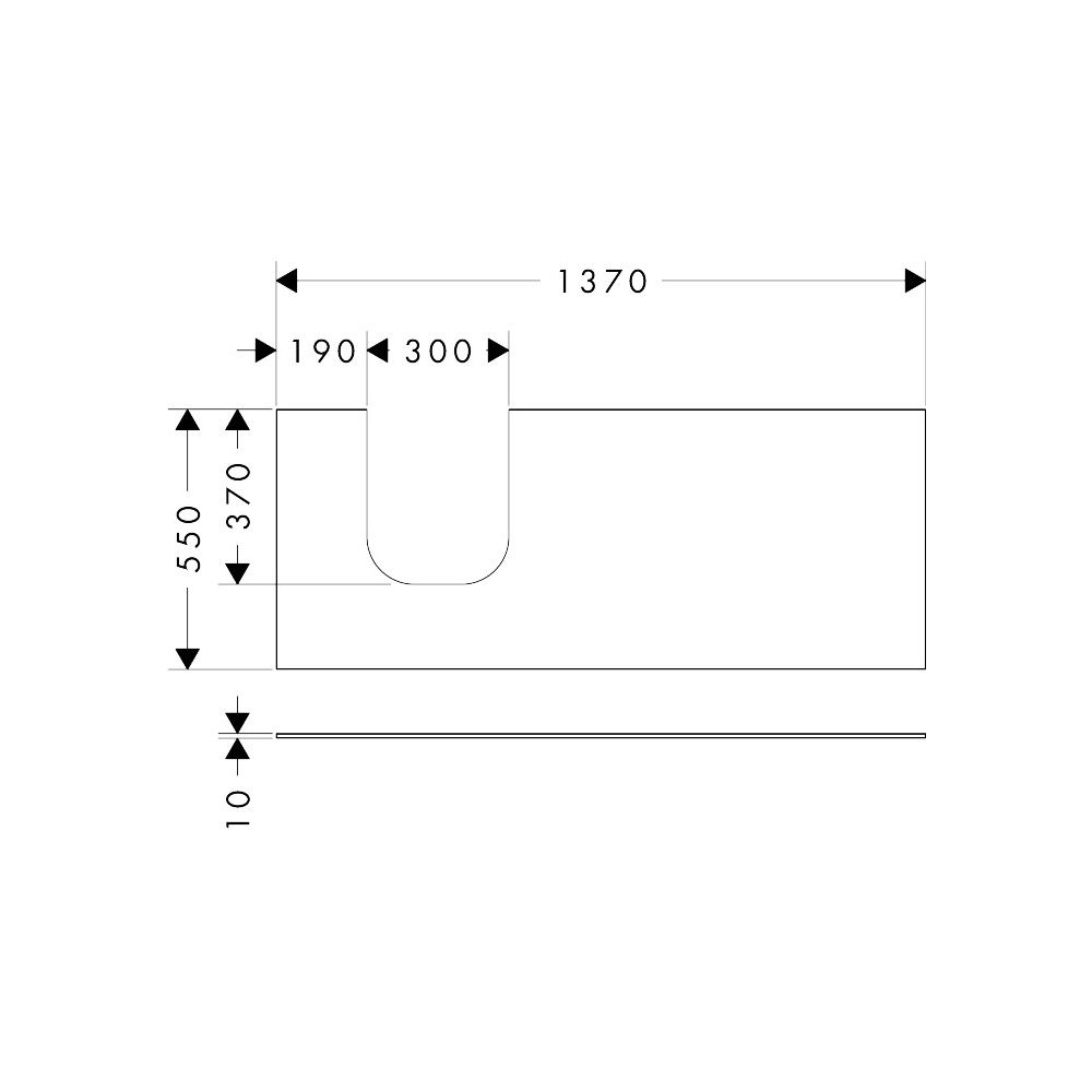 hansgrohe Xevolos E Konsole 1370x550mm Schiefergrau Matt mit Ausschnitt links für A... HANSGROHE-54205760 4059625485859 (Abb. 2)
