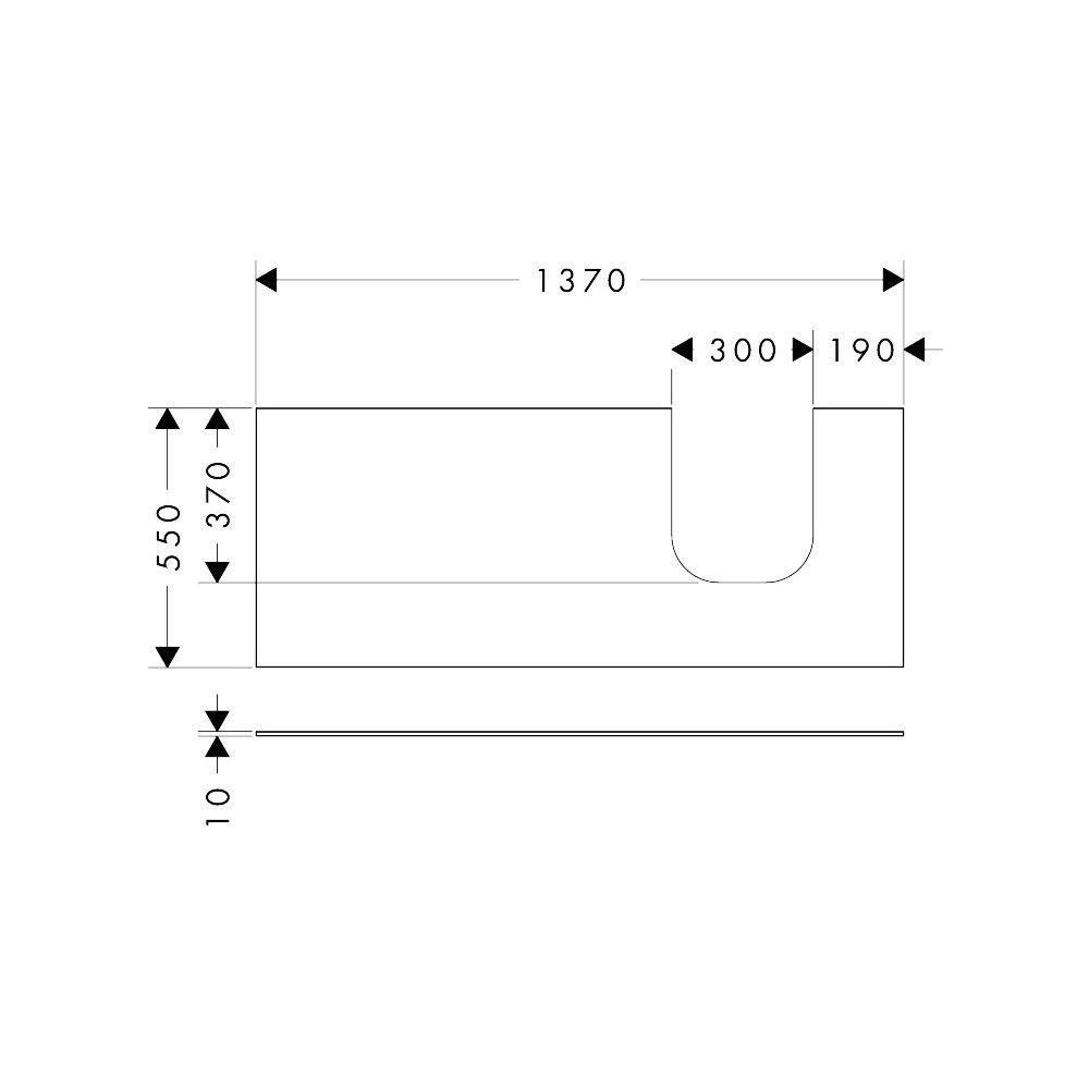 Hansgrohe Xevolos E Konsole 1370x550mm, Ausschnitt rechts für Aufsatzwaschtisch ges... HANSGROHE-54206700 4059625485835 (Abb. 2)