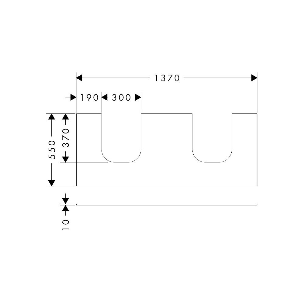 Hansgrohe Xevolos E Konsole 1370x550mm, 2 Ausschnitte für Aufsatzwaschtisch geschli... HANSGROHE-54207760 4059625485798 (Abb. 3)