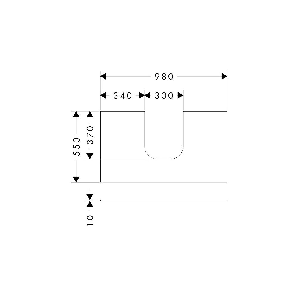 Hansgrohe Xevolos E Konsole 980x550mm, Ausschnitt mittig für Aufsatzwaschtisch gesc... HANSGROHE-54209760 4059625486535 (Abb. 3)