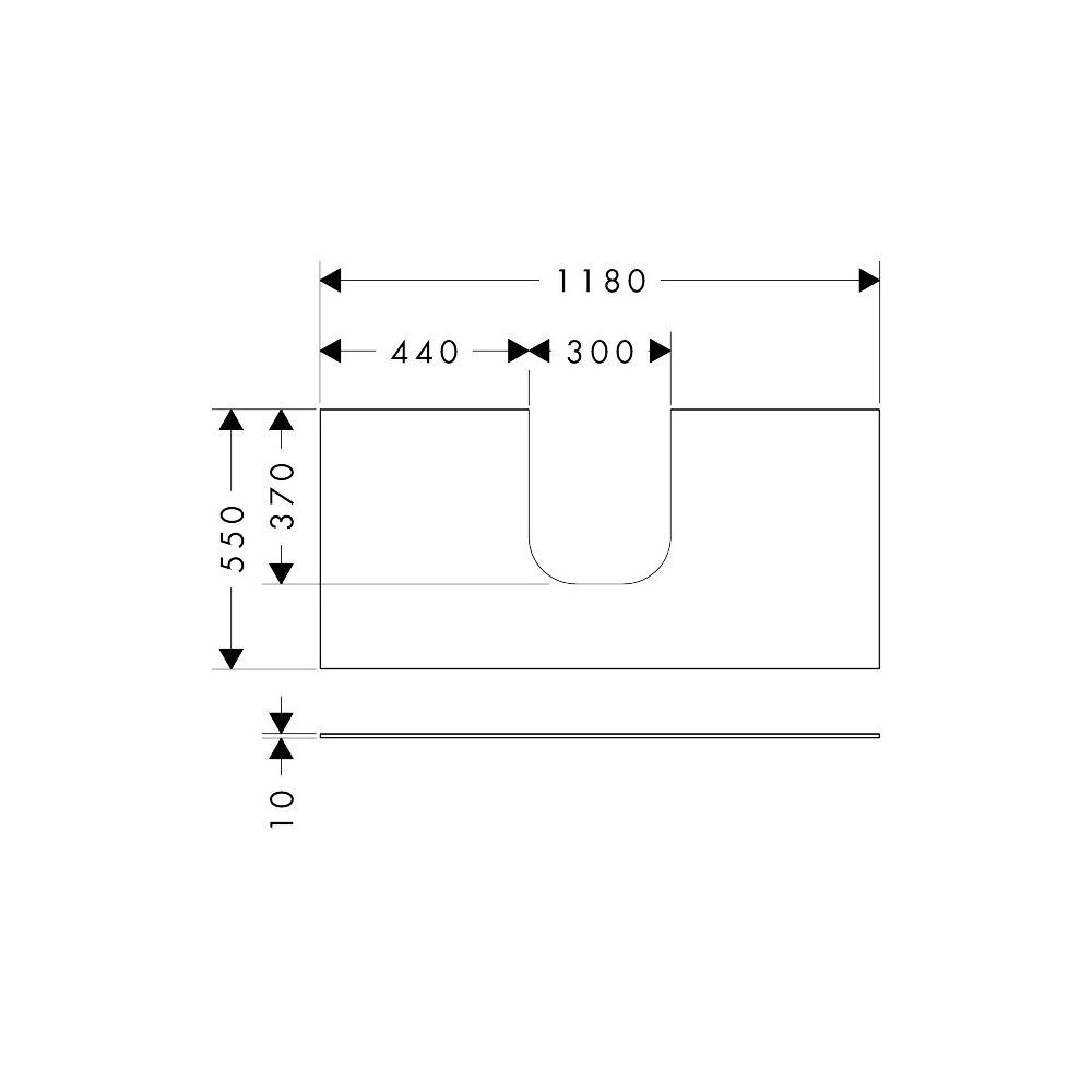 Hansgrohe Xevolos E Konsole 1180x550mm, Ausschnitt mittig für Aufsatzwaschtisch ges... HANSGROHE-54210780 4059625486498 (Abb. 2)
