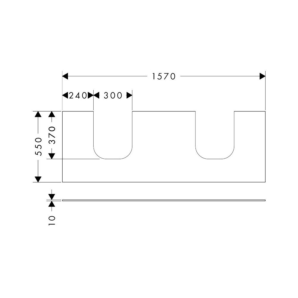 hansgrohe Xevolos E Konsole 1570x550mm Sandbeige Matt mit 2 Ausschnitten für Aufsat... HANSGROHE-54211780 4059625486467 (Abb. 2)