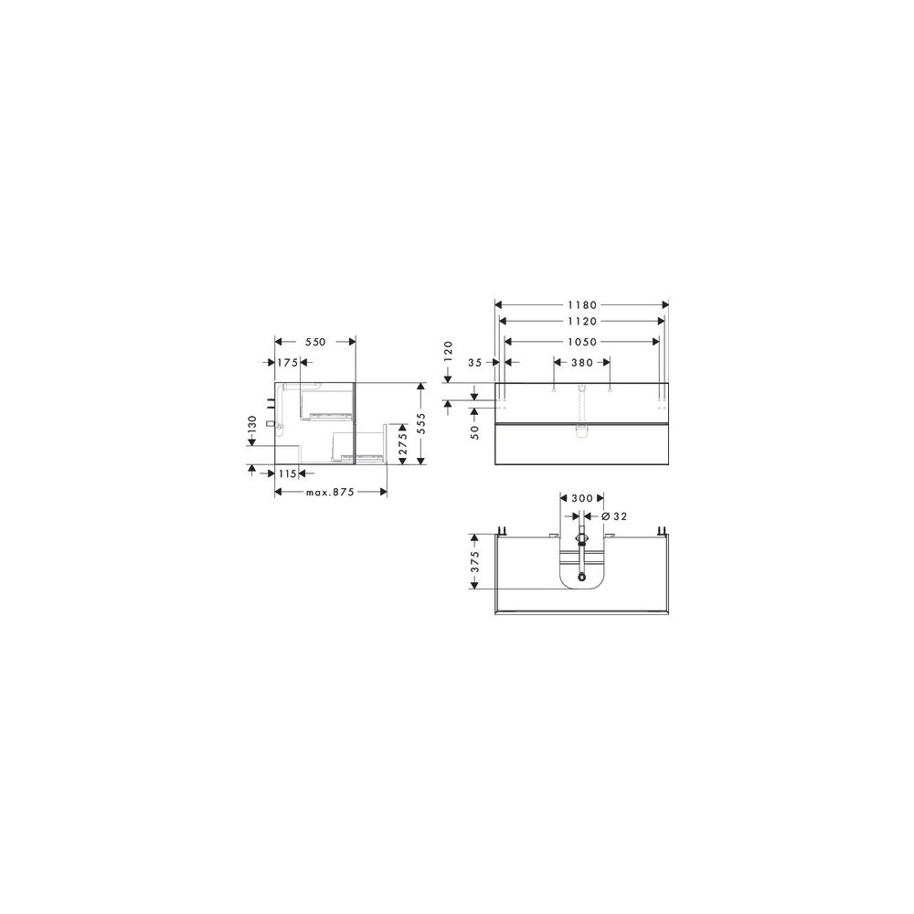 Hansgrohe Xevolos E Waschtischunterschrank Sandbeige Matt 1180x550mm, 2 SK für Kons... HANSGROHE-54194660 4059625634370 (Abb. 2)
