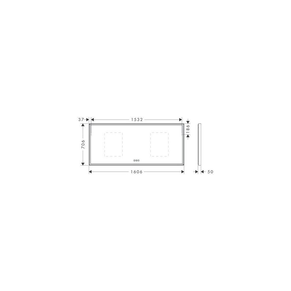 Hansgrohe Xarita E Spiegel, LED-Beleuchtung 1600x700x50mm, kapazitiver Berührungsse... HANSGROHE-54983700 4059625463857 (Abb. 2)