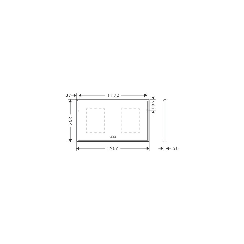 hansgrohe Xarita E Spiegel mit LED-Beleuchtung 1200x700x50mm kapazitiver Berührungs... HANSGROHE-54985700 4059625463833 (Abb. 2)