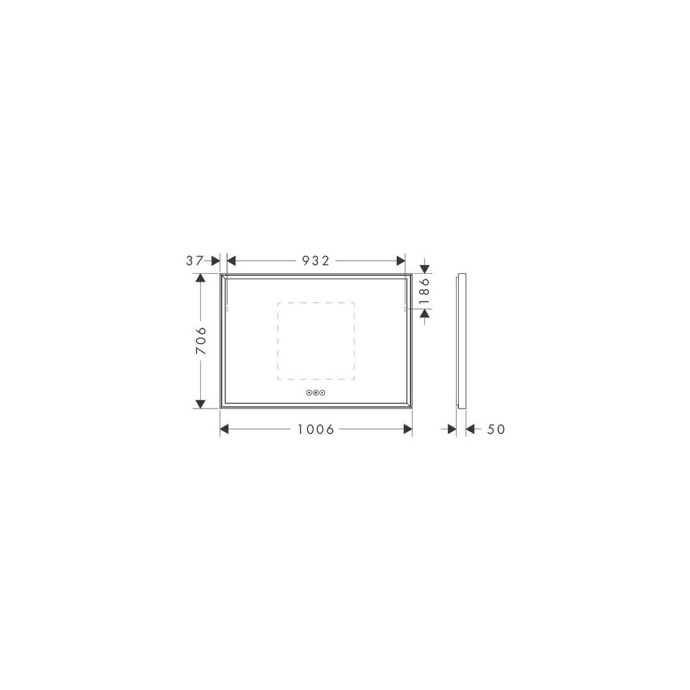 hansgrohe Xarita E Spiegel mit LED-Beleuchtung 1000x700x50mm kapazitiver Berührungs... HANSGROHE-54986700 4059625463826 (Abb. 2)