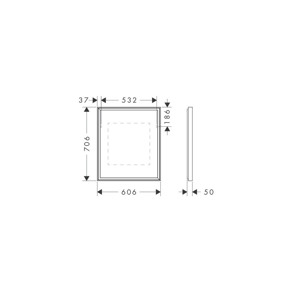 hansgrohe Xarita E Spiegel mit LED-Beleuchtung 600x700x50mm Infrarot Sensor, Mattwe... HANSGROHE-54997700 4059625463710 (Abb. 2)