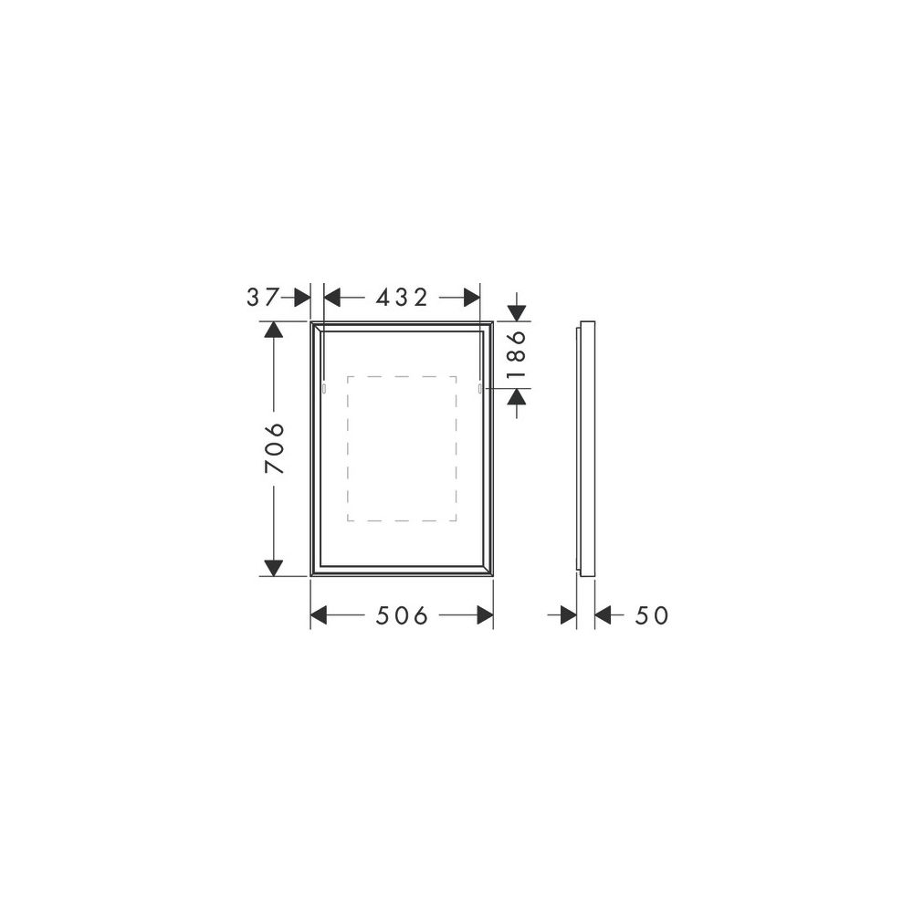 hansgrohe Xarita E Spiegel mit LED-Beleuchtung 500x700x50mm Infrarot Sensor, Mattwe... HANSGROHE-54998700 4059625463703 (Abb. 2)