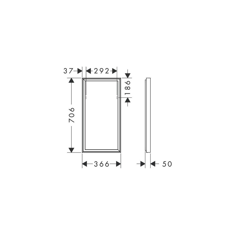 hansgrohe Xarita E Spiegel mit LED-Beleuchtung 360x700x50mm Infrarot Sensor, Mattwe... HANSGROHE-54999700 4059625463499 (Abb. 2)