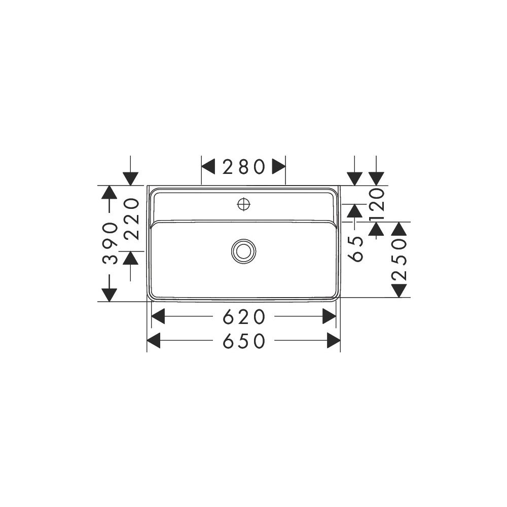 hansgrohe Xanuia Q Waschtisch Compact 650x390mm mit Hahnloch ohne Überlauf, Weiß... HANSGROHE-60219450 4059625534793 (Abb. 2)