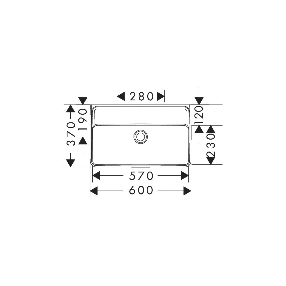 hansgrohe Xanuia Q Waschtisch Compact 600x370mm ohne Hahnloch und Überlauf, Weiß... HANSGROHE-60216450 4059625534830 (Abb. 2)