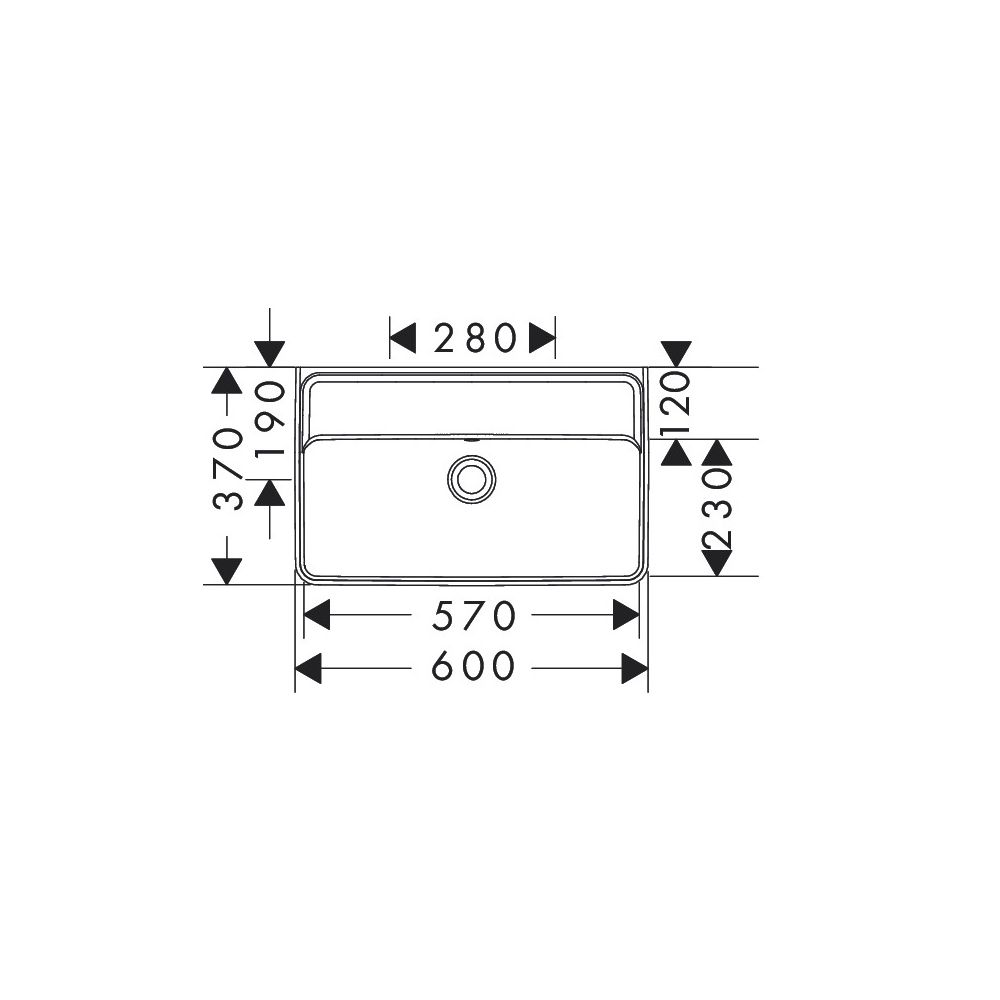 hansgrohe Xanuia Q Waschtisch Compact 600x370mm ohne Hahnloch mit Überlauf, Weiß... HANSGROHE-60214450 4059625534854 (Abb. 2)