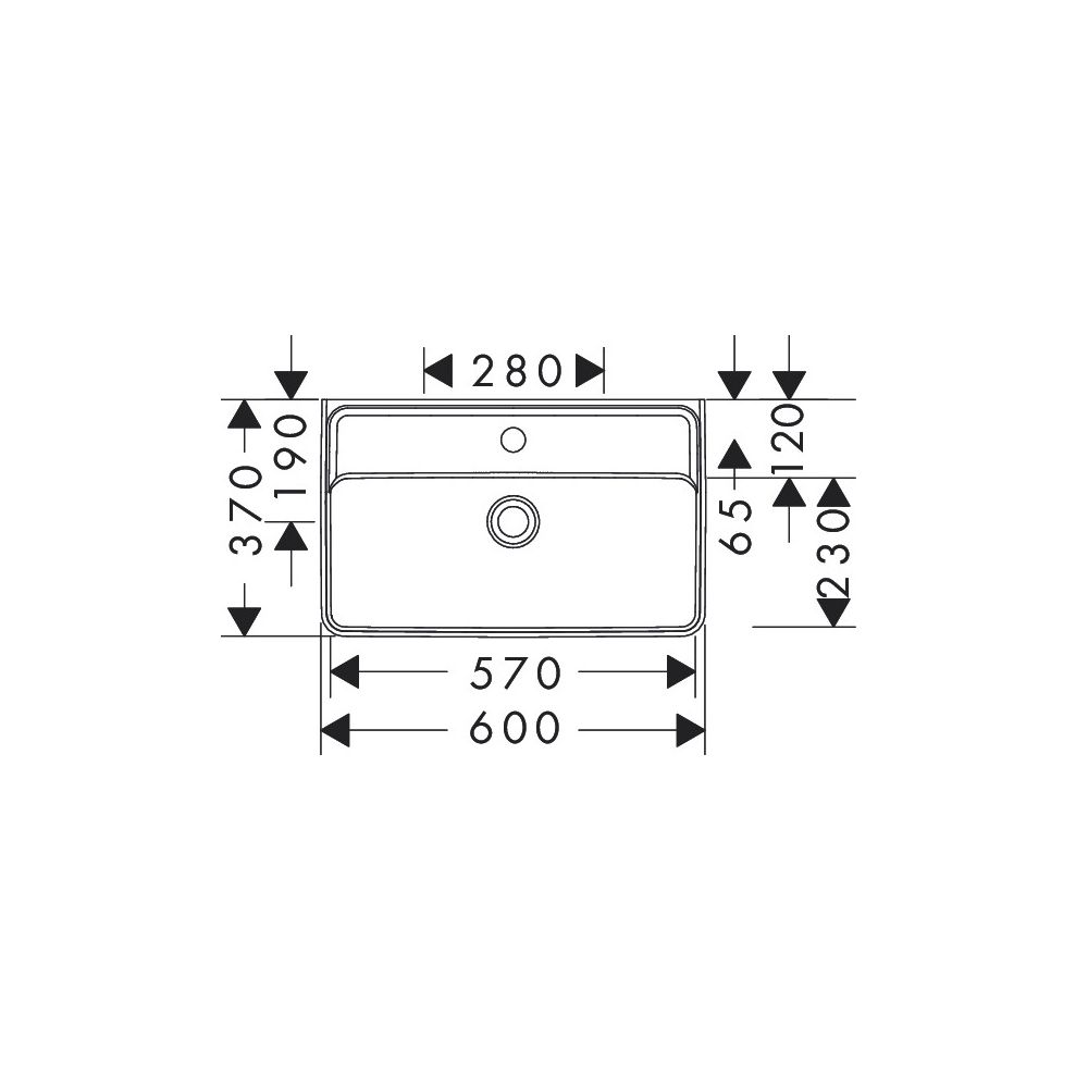 hansgrohe Xanuia Q Waschtisch Compact 600x370mm mit Hahnloch ohne Überlauf, SmartCl... HANSGROHE-61126450 4059625534861 (Abb. 2)