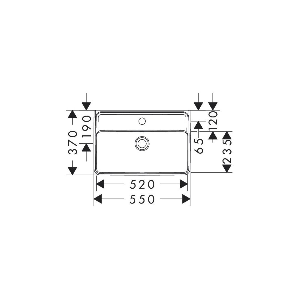 hansgrohe Xanuia Q Waschtisch Compact 550x370mm mit Hahnloch und Überlauf, Weiß... HANSGROHE-60209450 4059625534953 (Abb. 2)