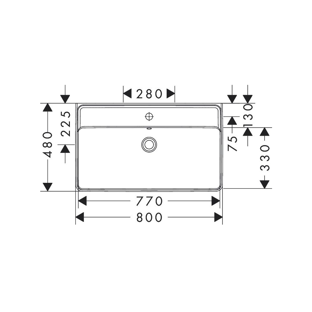 hansgrohe Xanuia Q Waschtisch 800x480mm mit Hahnloch und Überlauf, Weiß... HANSGROHE-60225450 4059625535073 (Abb. 3)
