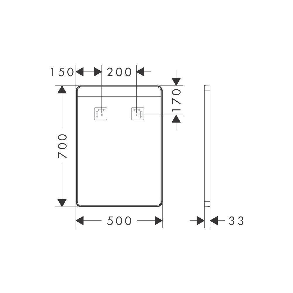 Hansgrohe Xarita Lite Q Spiegel, horizontaler LED-Beleuchtung 500x30mm, für Wandsch... HANSGROHE-54956700 4059625535561 (Abb. 2)
