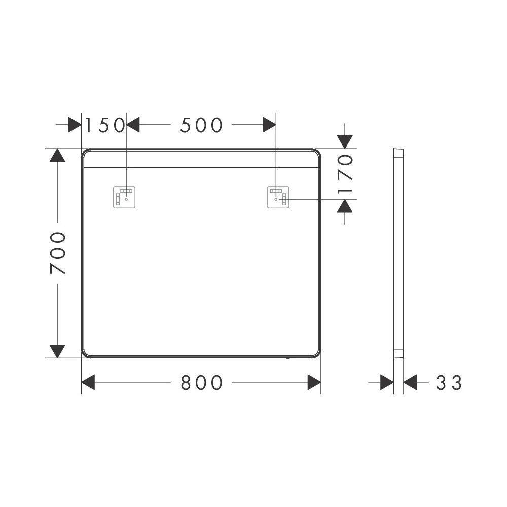 Hansgrohe Xarita Lite Q Spiegel, horizontaler LED-Beleuchtung 800x30mm, für Wandsch... HANSGROHE-54958670 4059625535615 (Abb. 2)