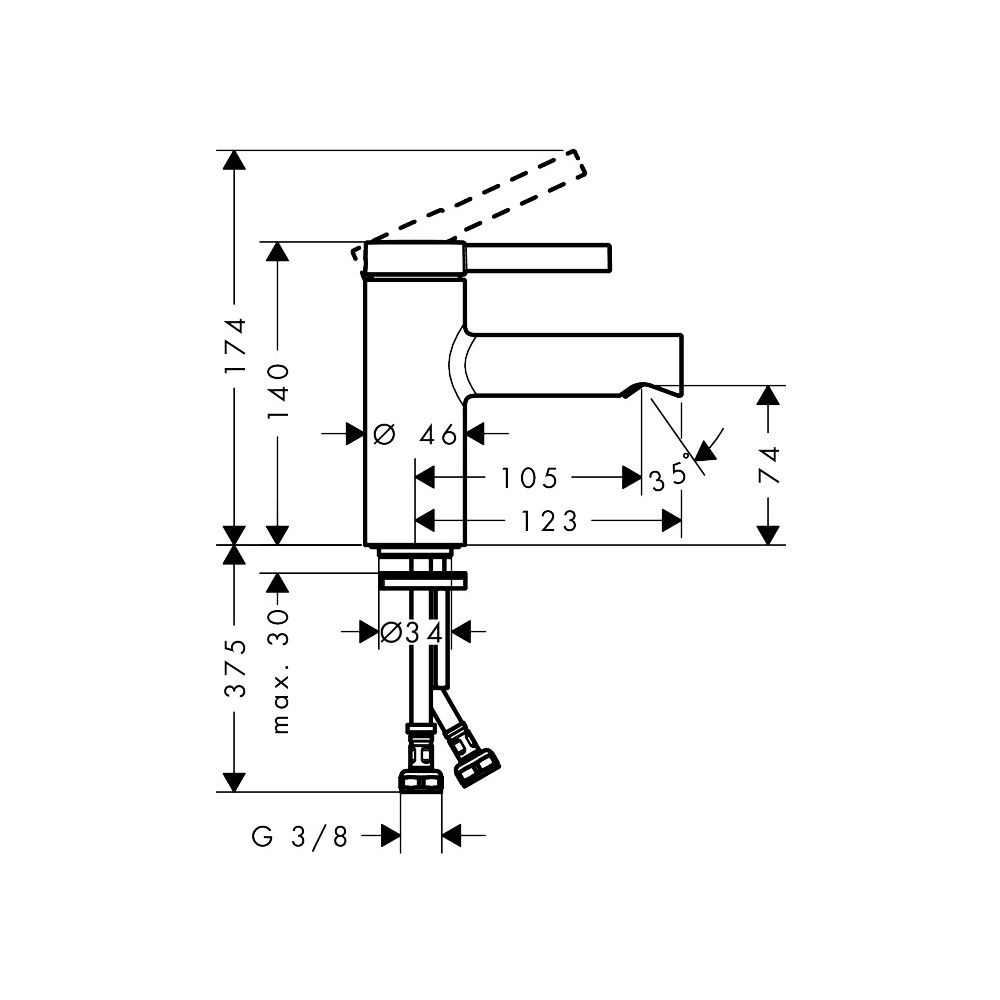 Hansgrohe Zesis S Einhebel-Waschtischmischer 70mm, DN 15, CoolStart, mit Push-Open ... HANSGROHE-74715000 4059625564035 (Abb. 4)