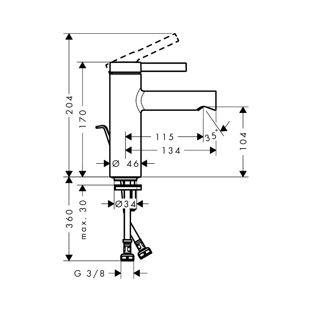 Hansgrohe Zesis S Einhebel-Waschtischmischer 100 CoolStart mit Zugstangen-Ablaufgar... HANSGROHE-74720000 4059625557778 (Abb. 4)