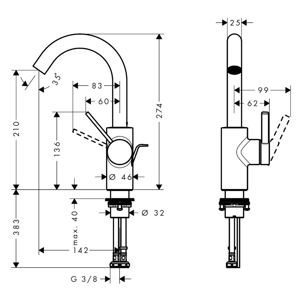 Hansgrohe Zesis S Einhebel-Waschtischmischer 210 CoolStart mit Schwenkauslauf und Z... HANSGROHE-74740670 4059625563038 (Abb. 3)